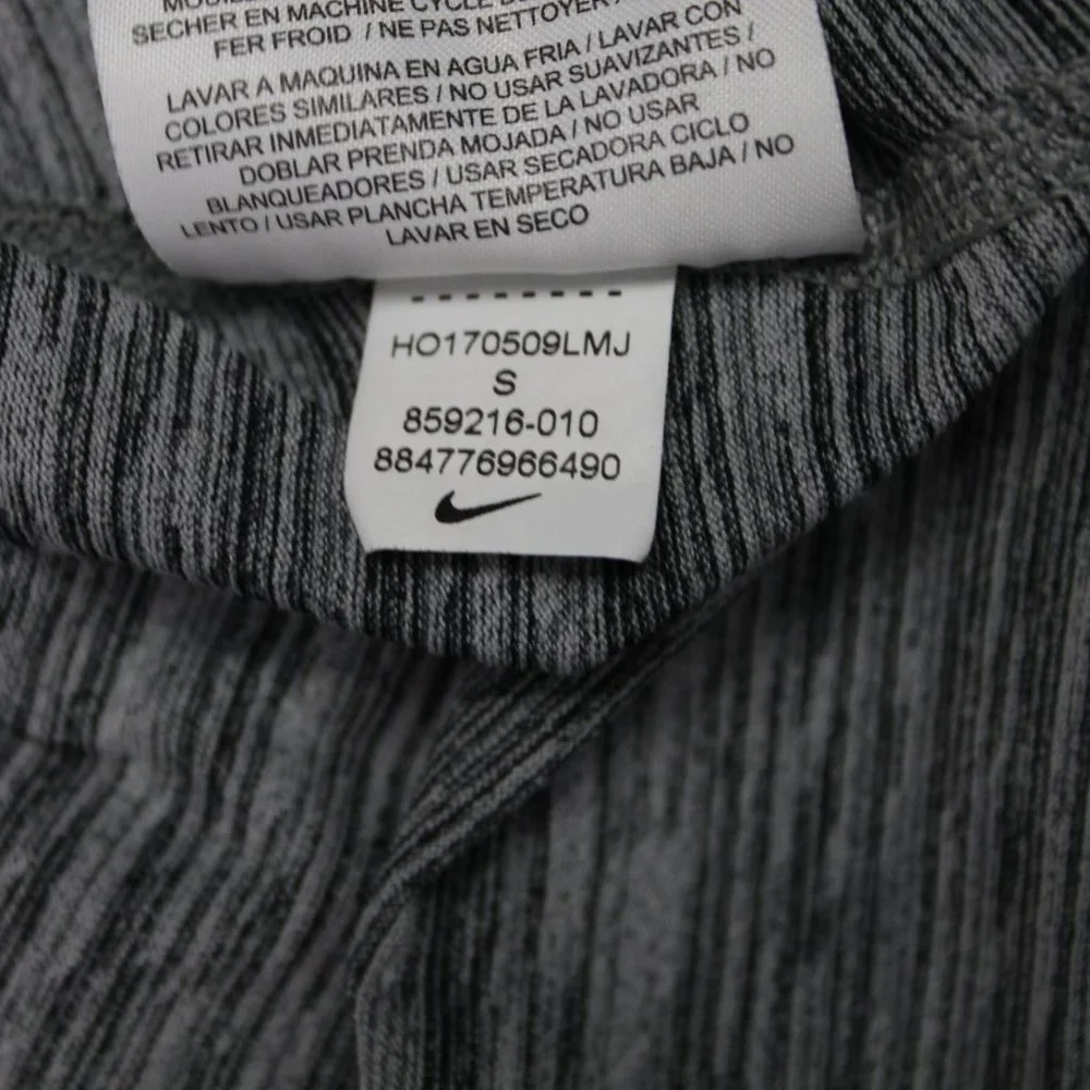 Nike Pro Shirt Mens Small Gray Fitted Dri-Fit Poly/Nylon Stretch S/S Pullover‎